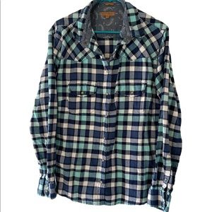 “Bea” Jachs Girlfriend flannel button up top